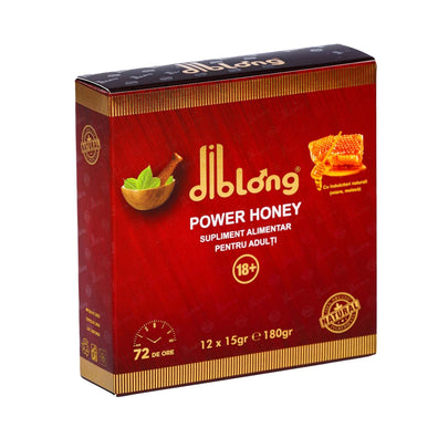 Miere afrodisiac  DIBLONG POWER HONEY, pentru cresterea libidoului, potenta, erectie, ejaculare precoce, Unisex, 100% natural, 12 plicuri x 15 g SOLLUXE Every box holds joy - unbox it!